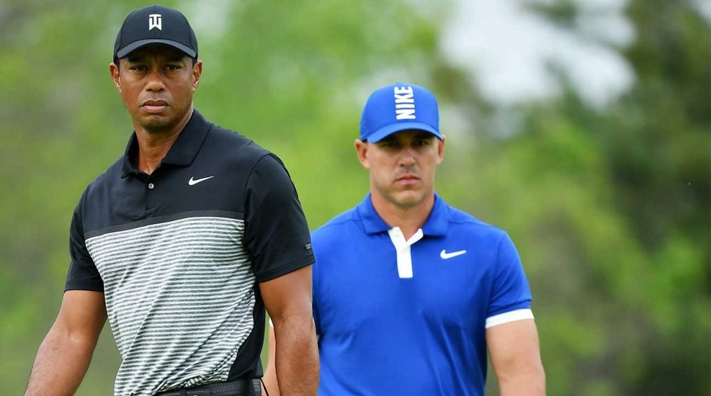 Tiger Woods couldn't stick with Brooks Koepka this week at the PGA.