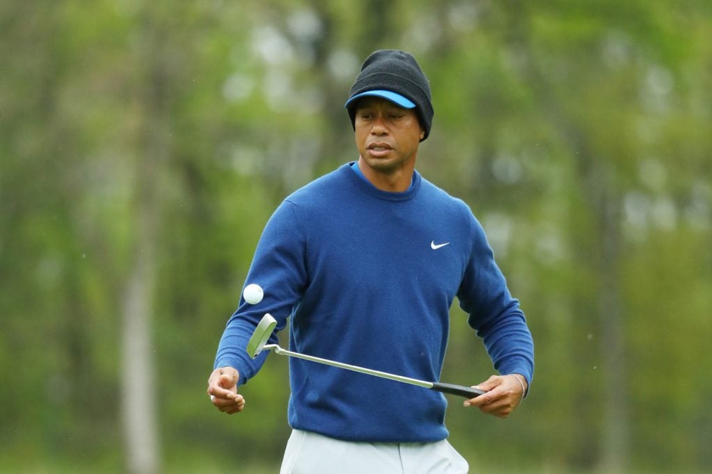 Tiger Woods on Monday at Bethpage Black prior to the start of the 2019 PGA Championship.