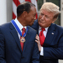 Tiger Woods after receiving the Medal of Freedom from President Trump.