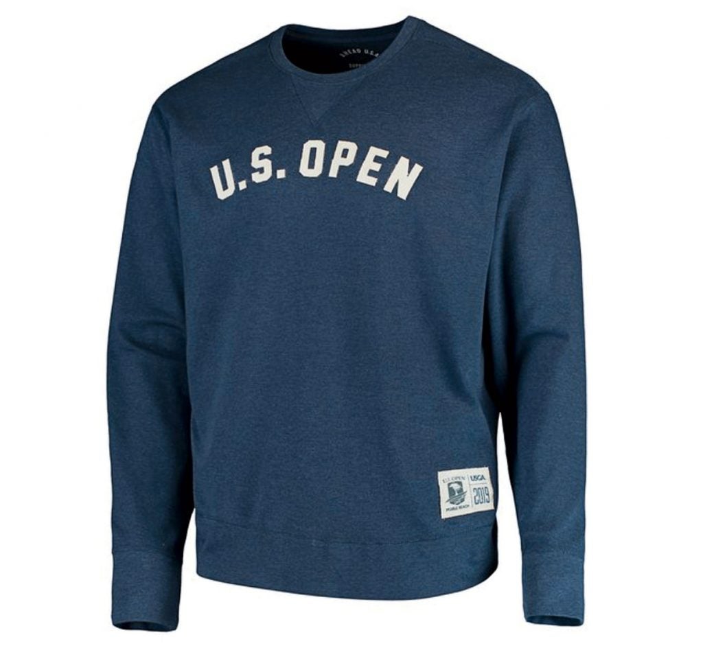 A full view of the official sweatshirt for the 2019 U.S. Open at Pebble Beach.