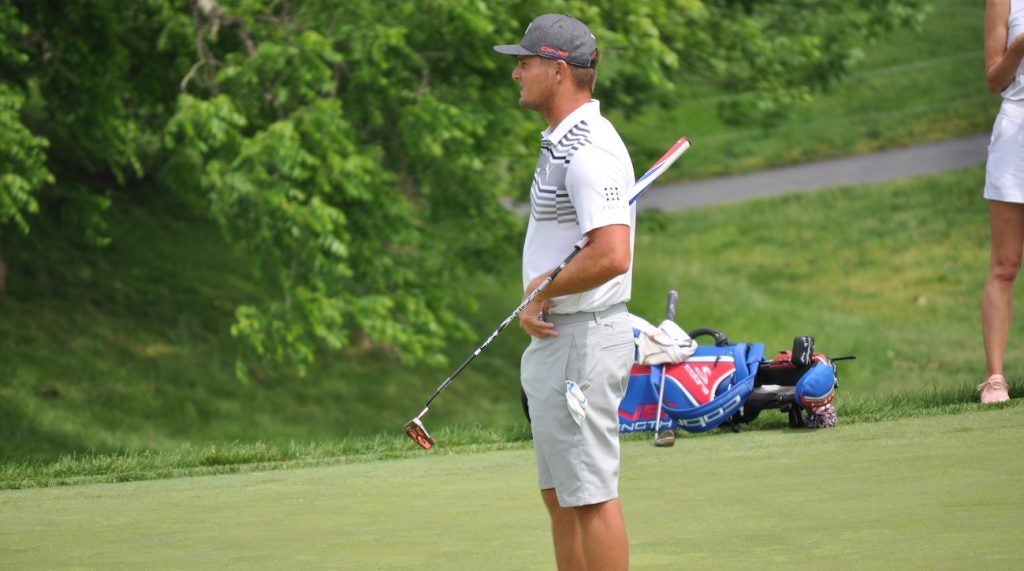Bryson DeChambeau tested the Odyssey putter on Wednesday. 