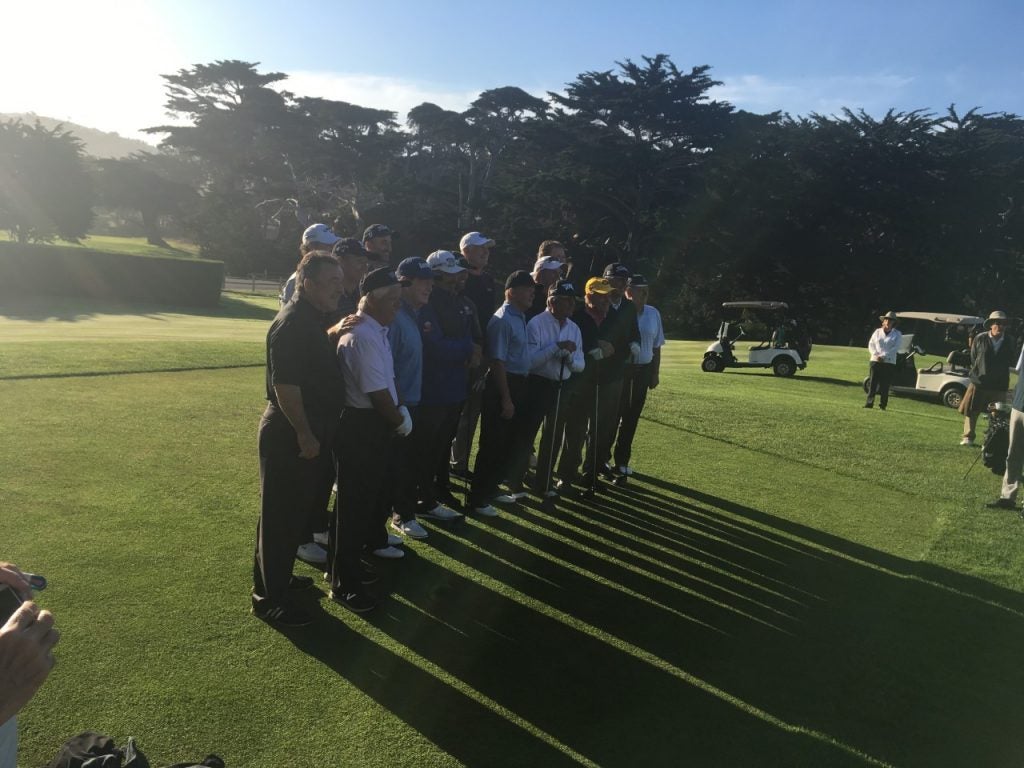 A special gathering of legends on the tee at Cypress Point.