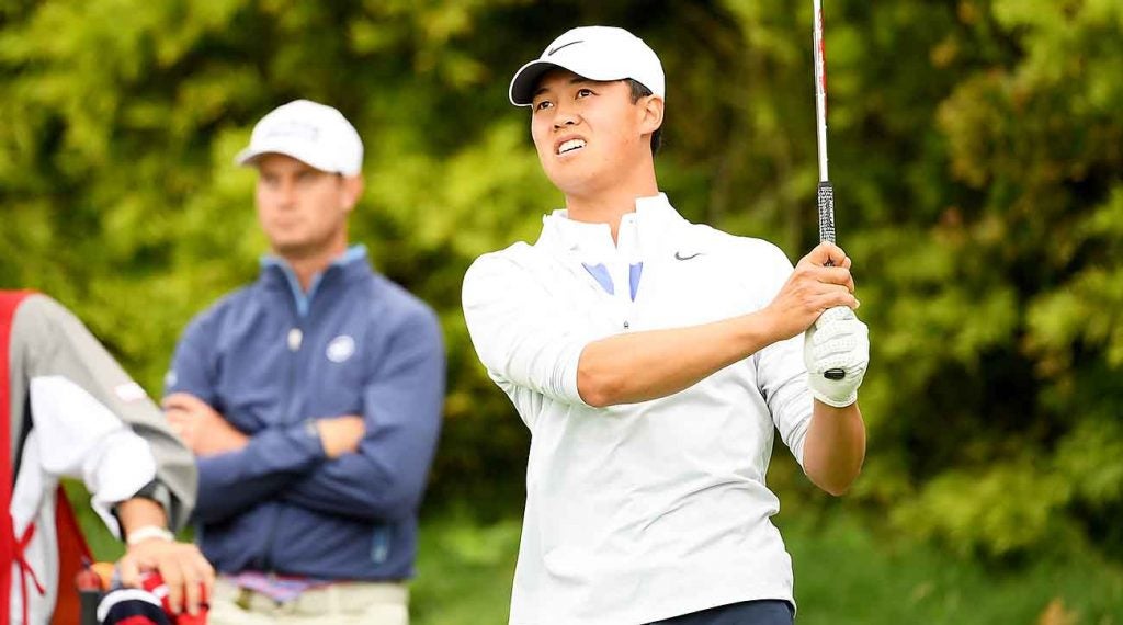 Brandon Wu is two under par through three rounds at Pebble Beach. 