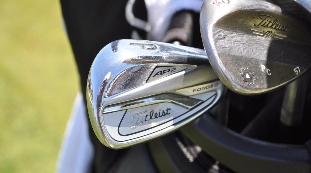 Patrick Cantlay's Titleist 718 AP2 irons and Vokey SM6 sand wedge.