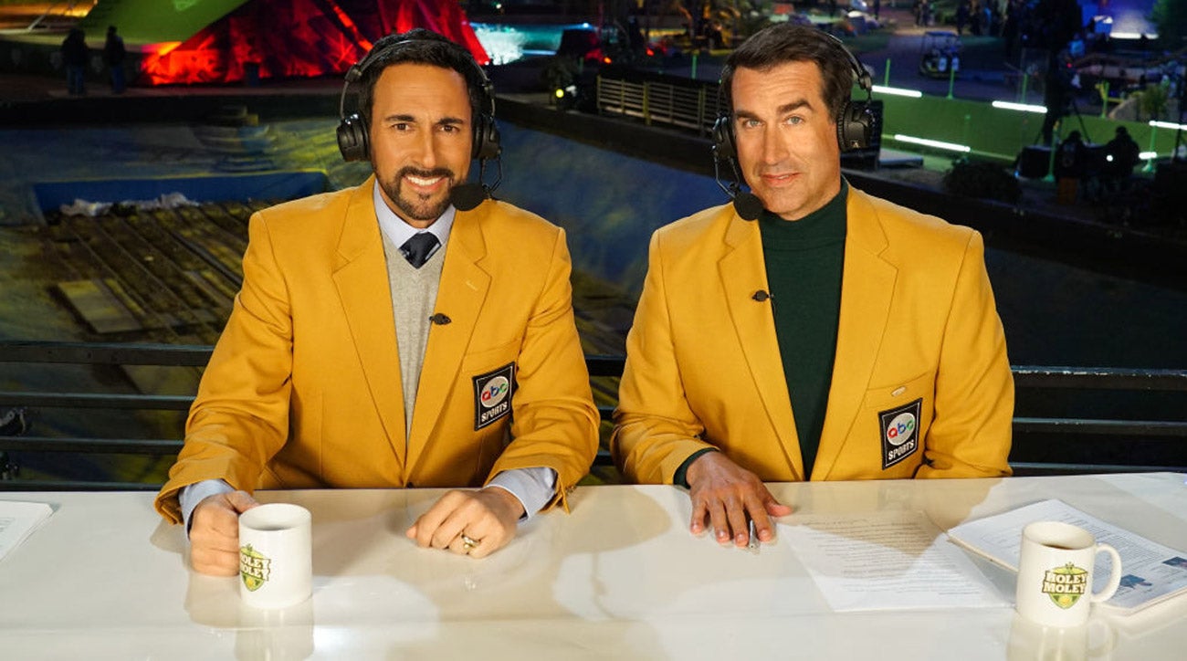 Joe Tessitore and Rob Riggle are unimpressive in the broadcast booth on the show.
