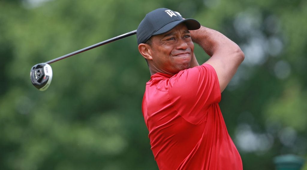 Tiger brought out his Sunday red for the final round of the Memorial on Sunday.
