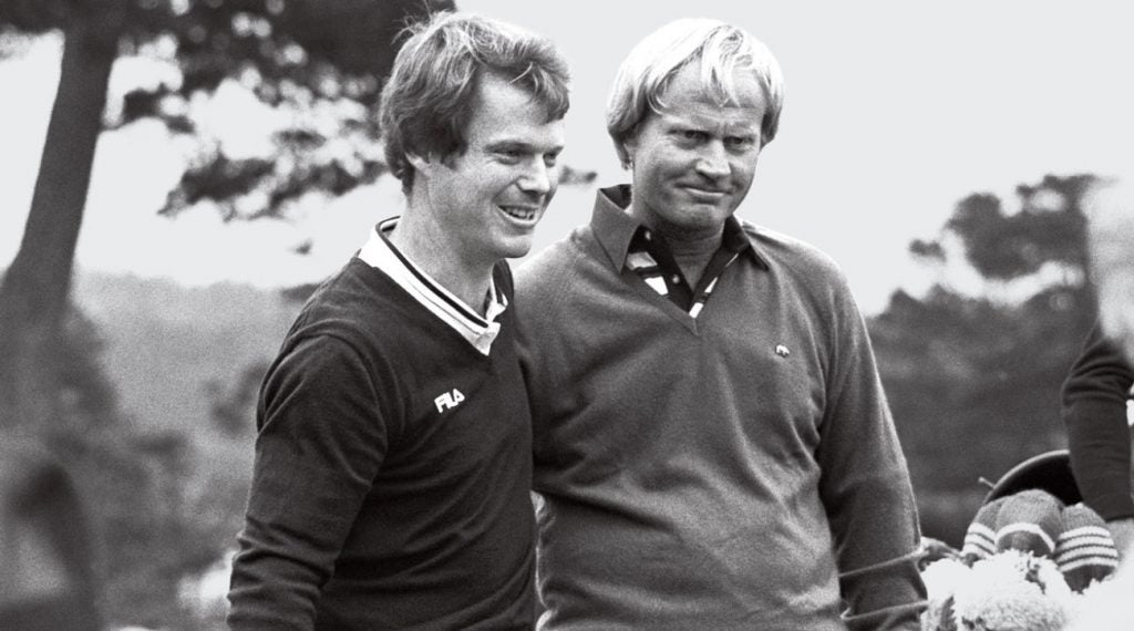 The Golden Bear with Tom Watson at the 1982 U.S. Open.