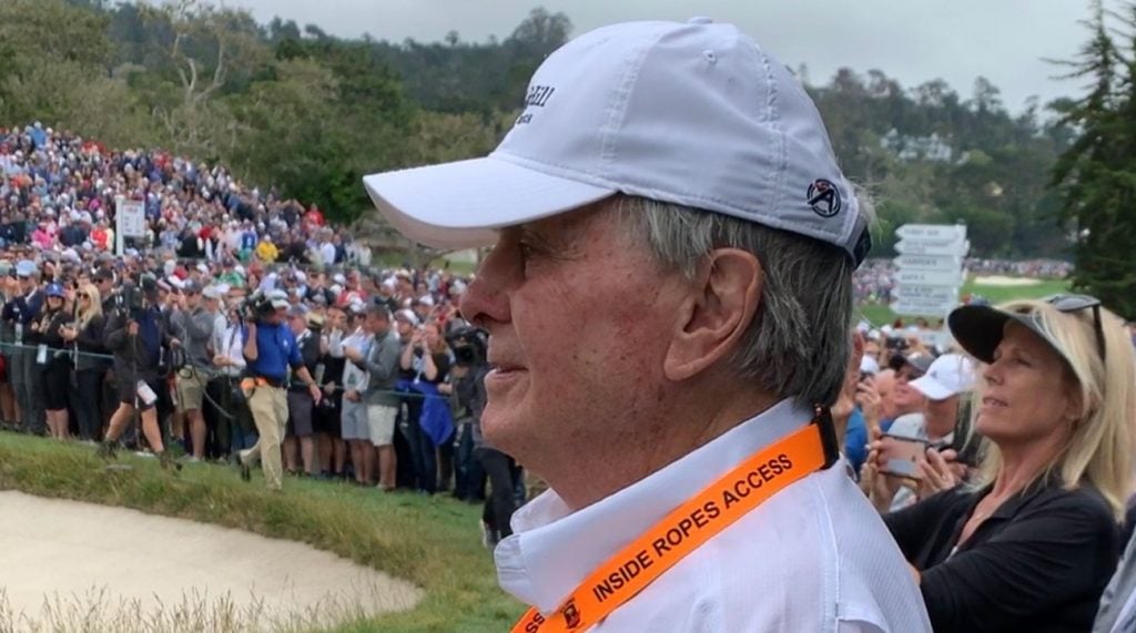 Michael Murphy takes in the view at Pebble Beach — the stomping grounds of his youth — on Thursday.