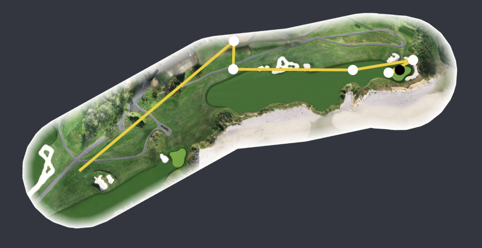 See just how far left Grace's drive traveled?