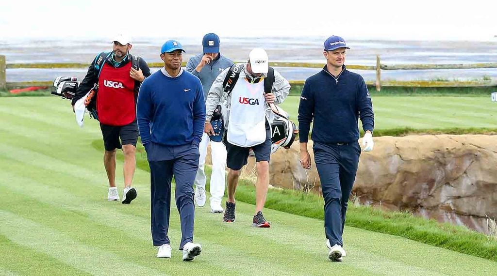 Each member of the morning's marquee group -- Tiger Woods, Justin Rose and Jordan Spieth --  provided excitement in his own way.