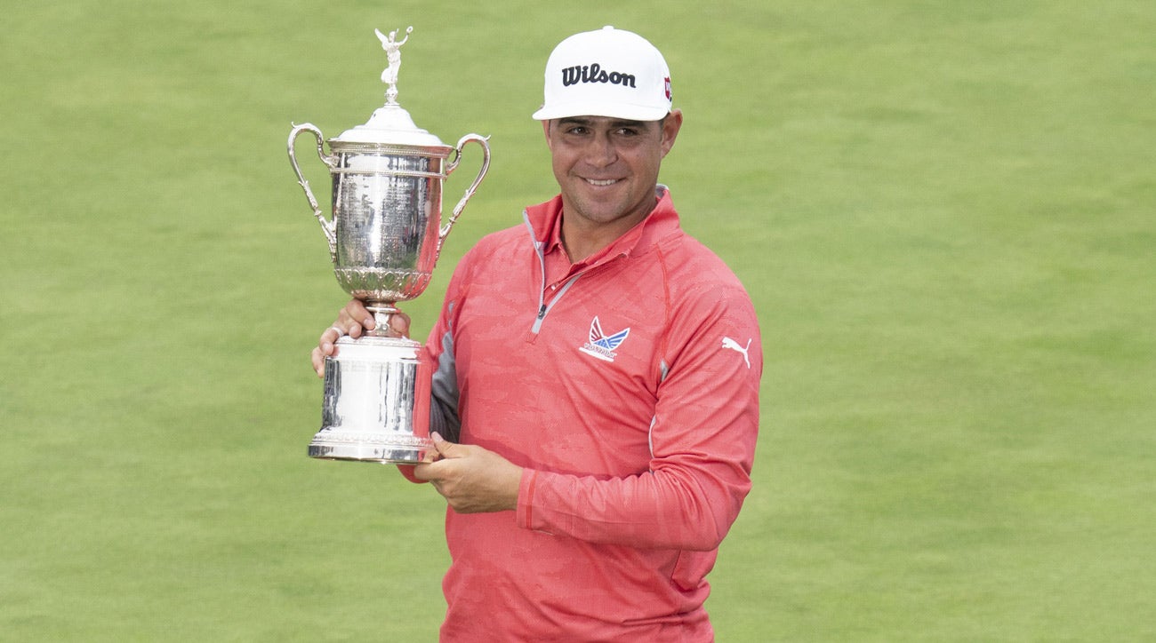 Sounds like Gary Woodland had some trouble drinking out of the U.S. Open trophy.