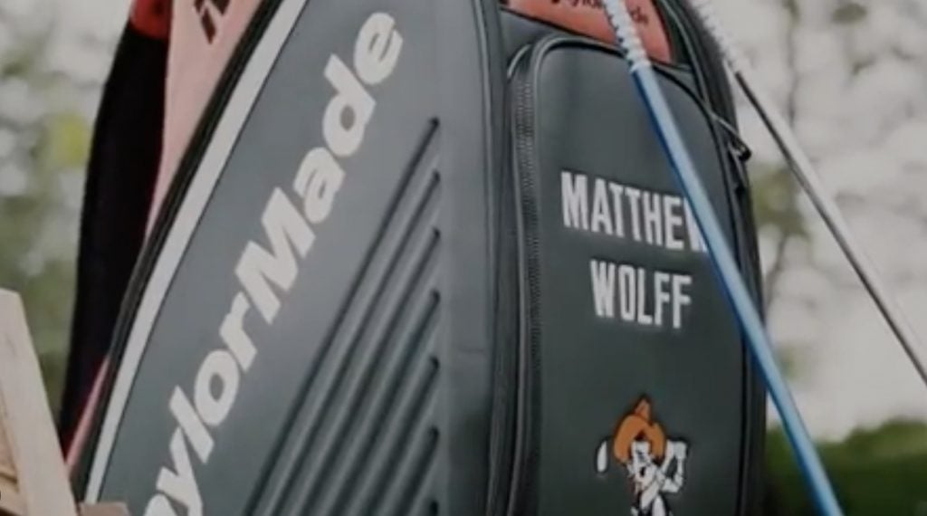 Matthew Wolff's TaylorMade staff bag. 