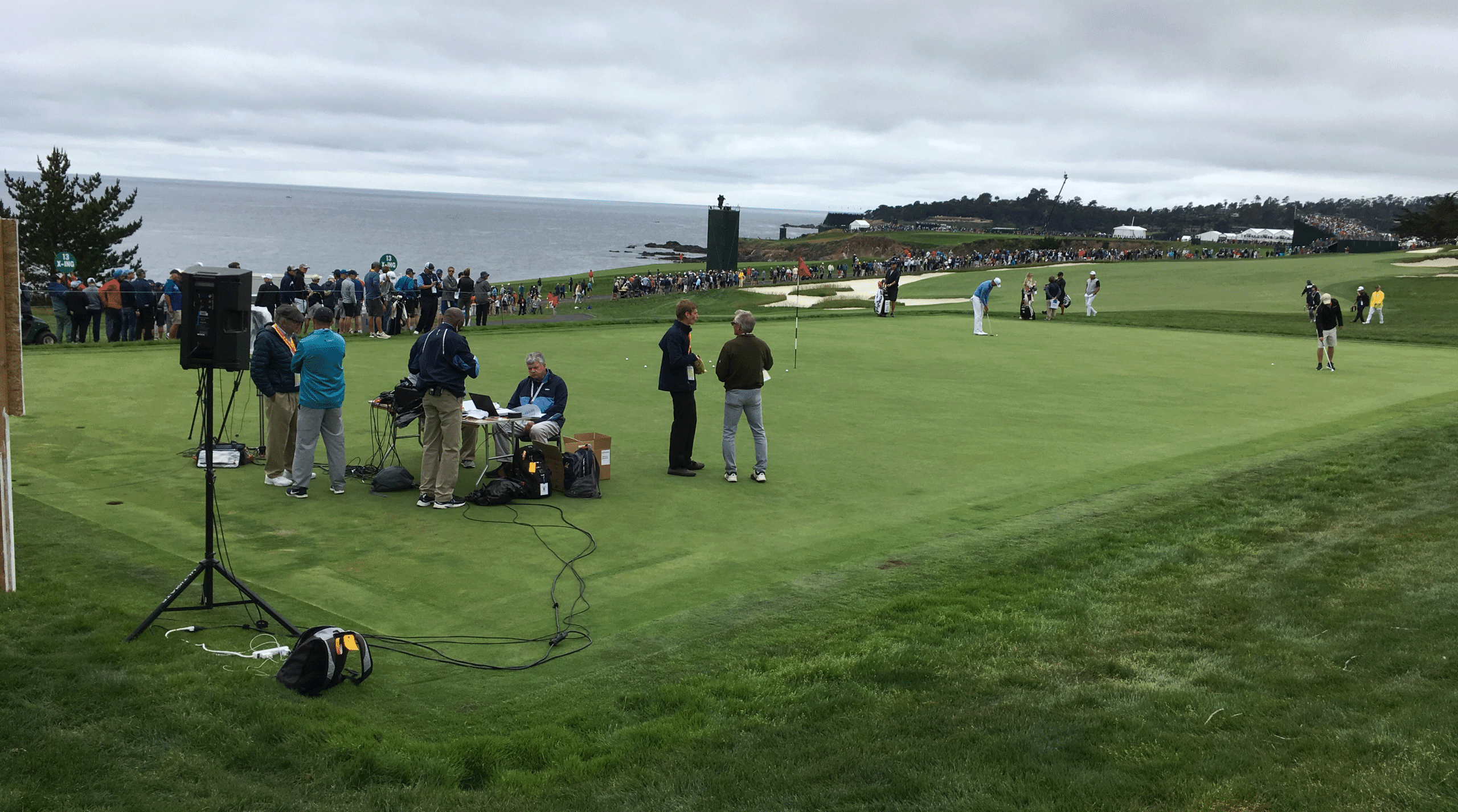 Players who finished on the 9th hole at Pebble Beach this week were led to this