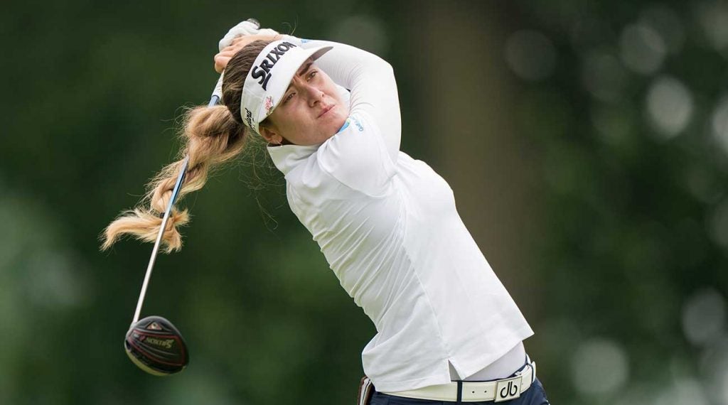 Hannah Green hits a shot during the final round of the KPMG Women's PGA Championship on Sunday.