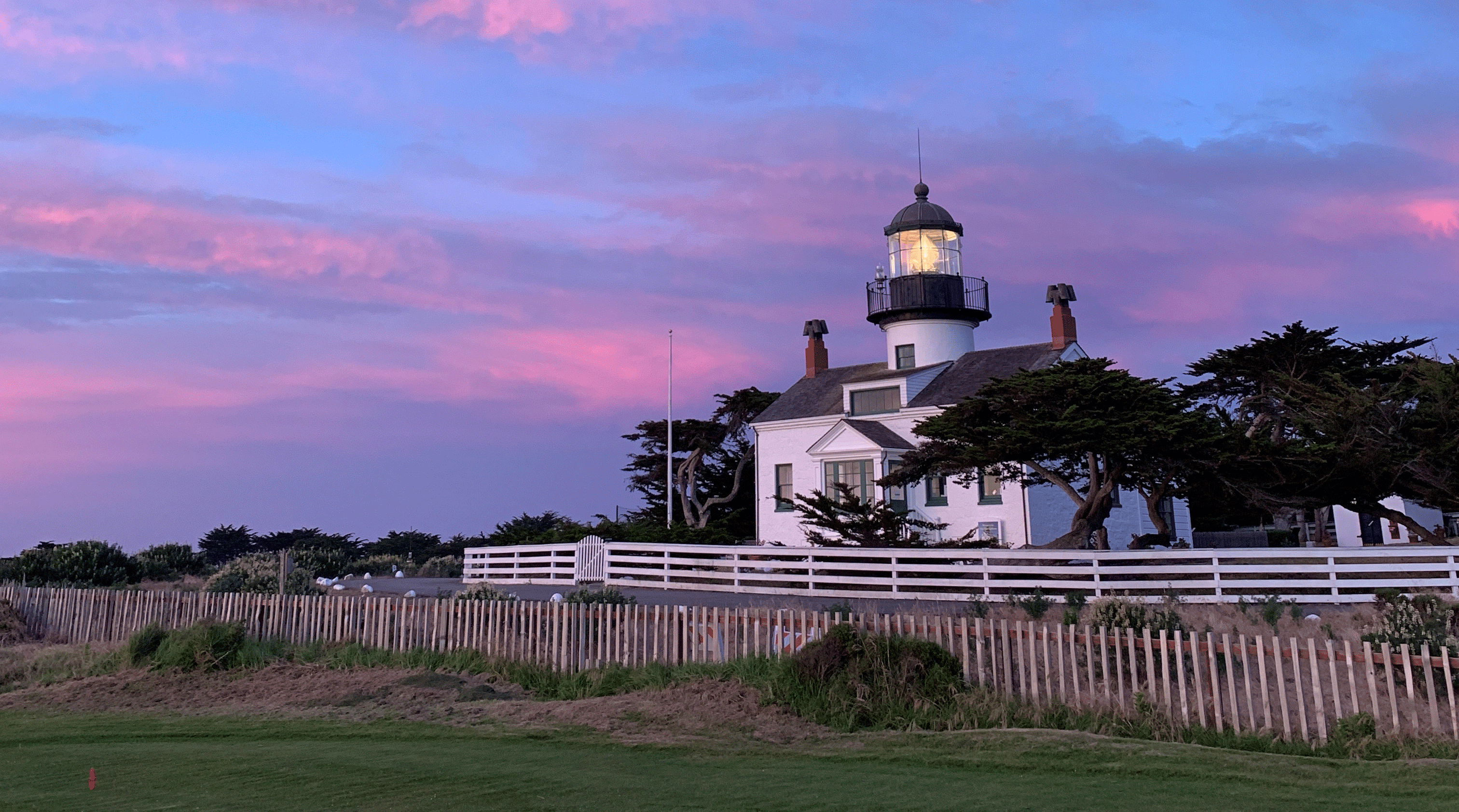 Point Pinos Lighthouse stands sentinel on the back nine.