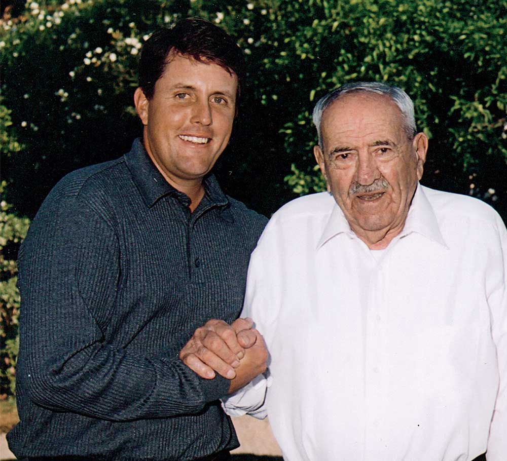 Phil Mickelson and his grandfather, Al Santos.