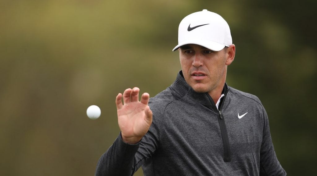 PEBBLE BEACH, CALIFORNIA - JUNE 12: Brooks Koepka of the United States warms up on the driving range during a practice round prior to the 2019 U.S. Open at Pebble Beach Golf Links on June 12, 2019 in Pebble Beach, California. (Photo by Christian Petersen/Getty Images)
