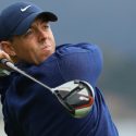 Rory McIlroy tees off with TaylorMade's M5 driver.