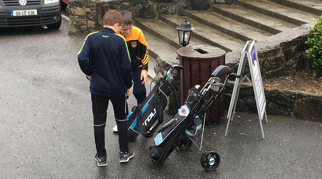 A couple of local kids battled the rain at Esker Hills as Lowry did the same four hours away.