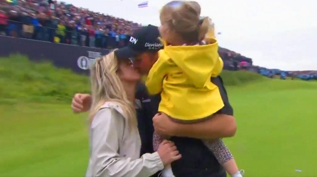 Shane Lowry and wife after 2019 British Open win