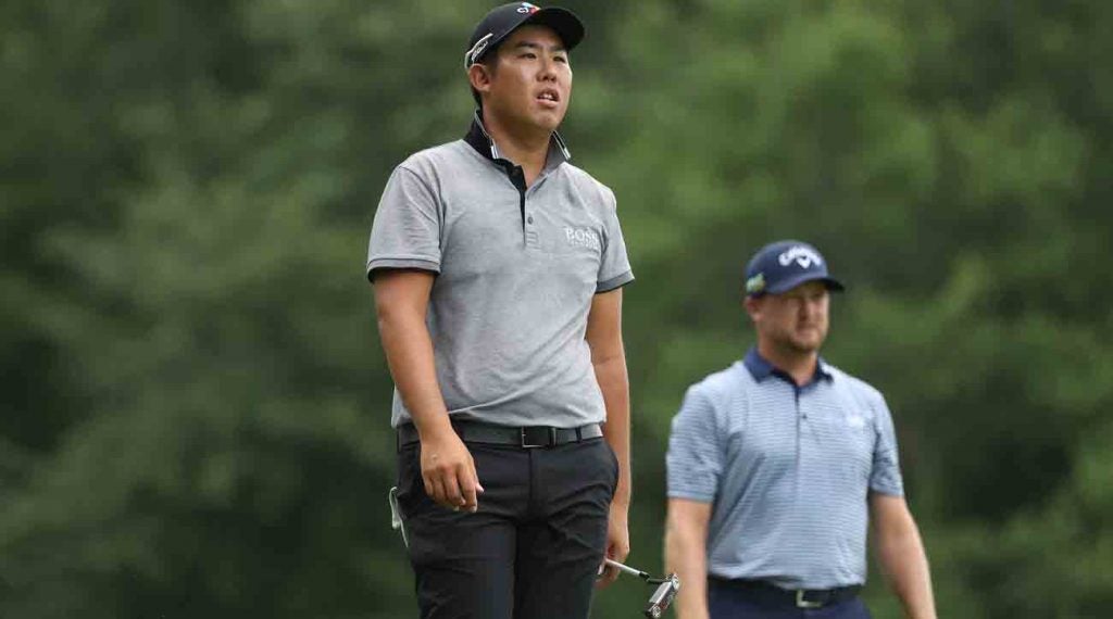Byeong-hun An holds a one-shot lead heading to the final round of the Wyndham Championship.