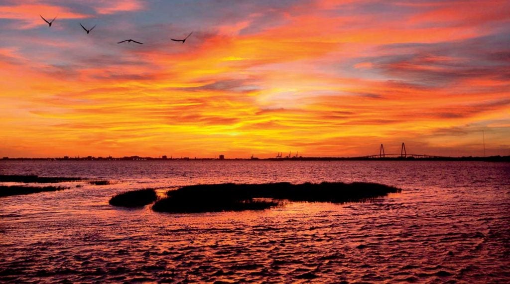 Sundown melts into Charleston Harbor.