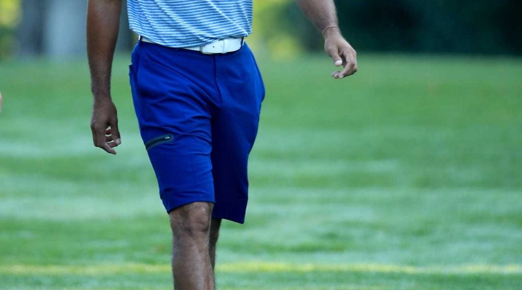 Woods' outfit Wednesday. Are these cargo shorts?
