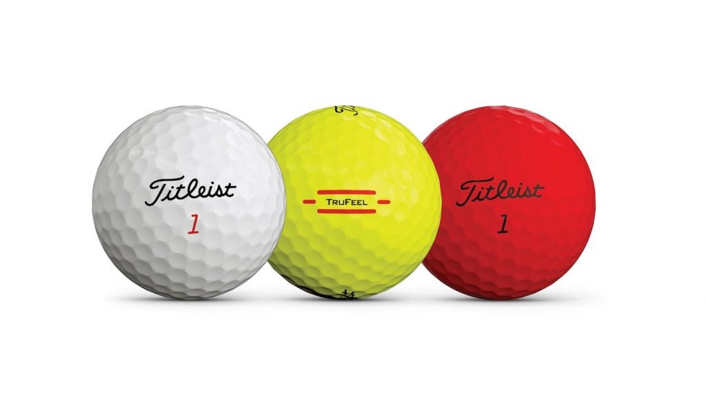 Titleist's TruFeel comes in three colors with a new side stamp. 