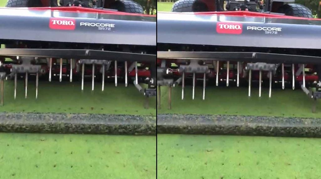 Golf Course gets aerated in video