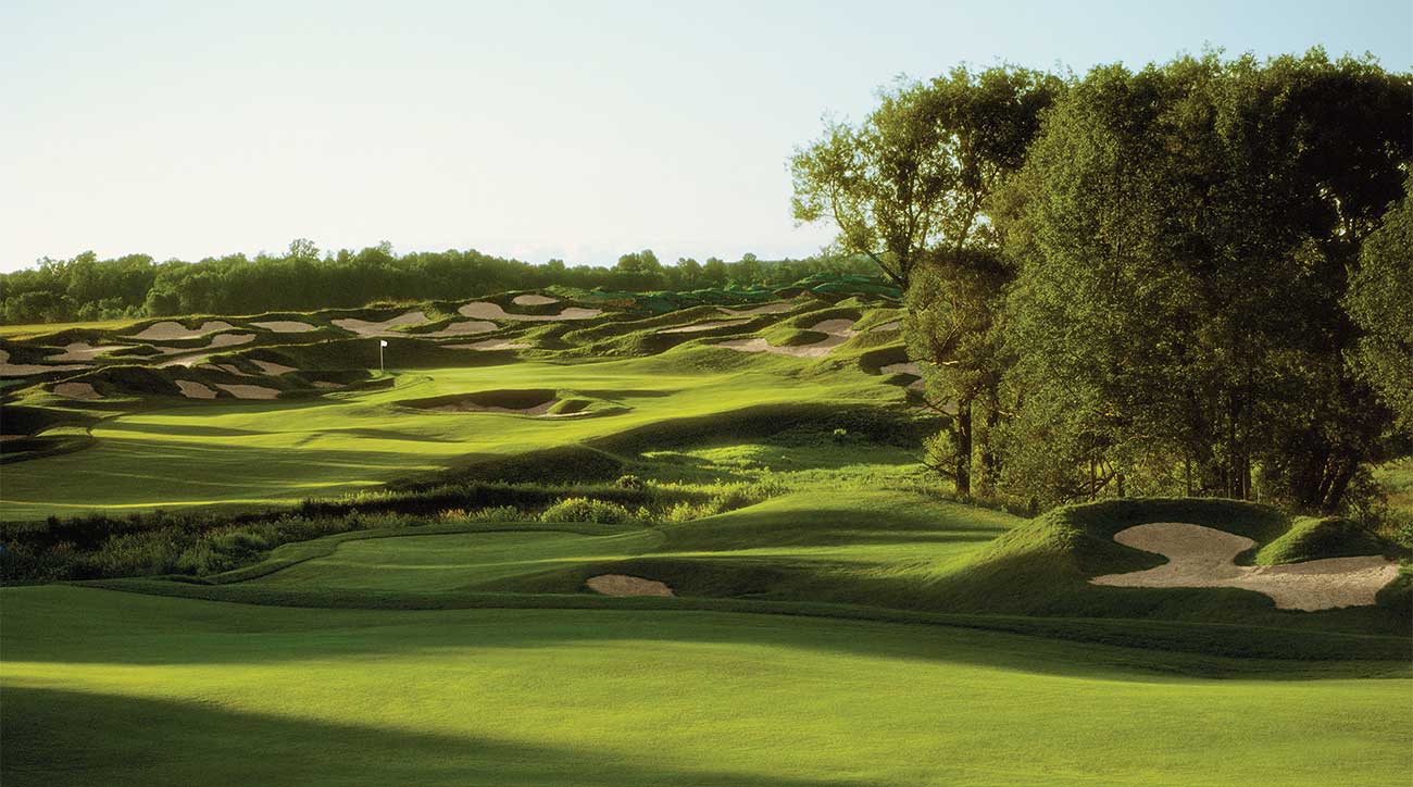 The 8th hole at the Irish course at Whistling Straits.