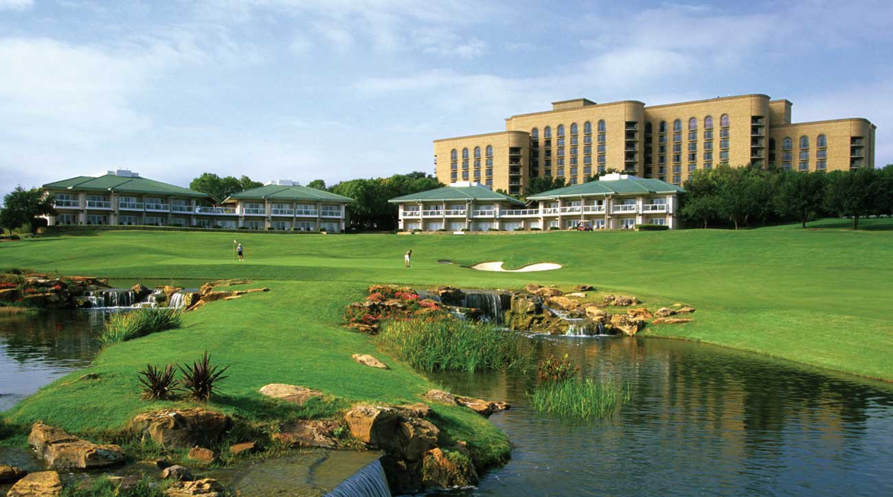 The 18th hole on the TPC course at Four Seasons Resort Las Colinas.