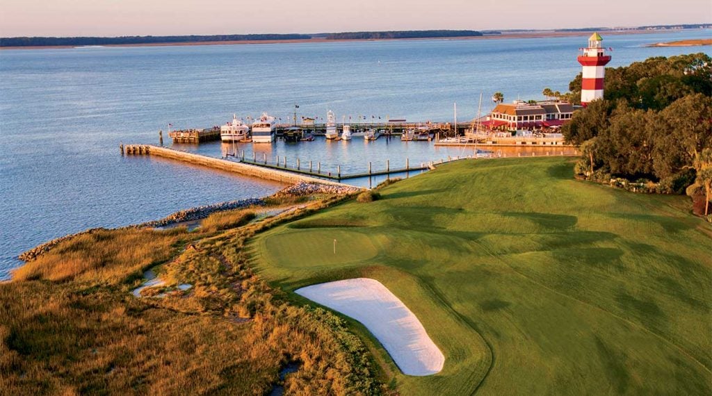 The iconic 18th hole at Harbour Town at Sea Pines.