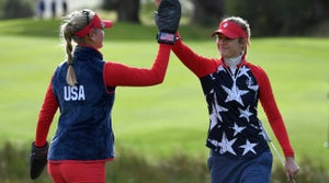 Jessica Korda and Nelly Korda at the 2019 Solheim Cup.