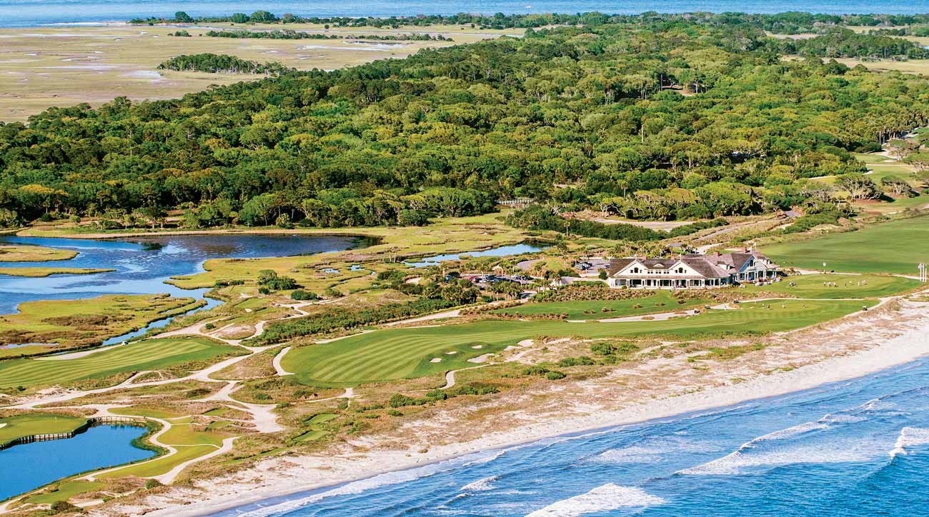 An aerial view of Kiawah Island's Ocean Course.