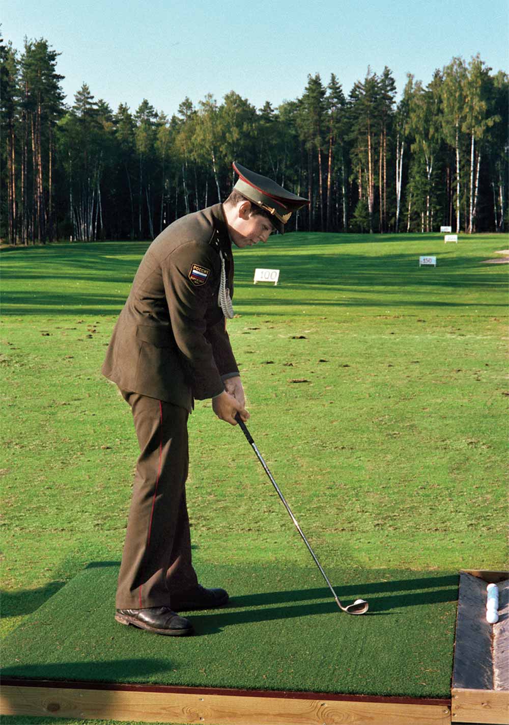 A Red Army soldier who stepped up to the range and pulled the trigger on opening day of the inaugural Russian Open.