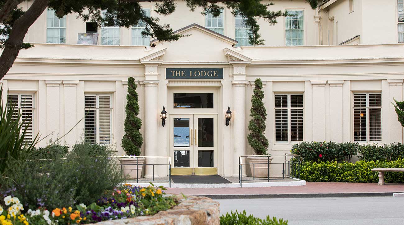 A view from outside of The Lodge at Pebble Beach.