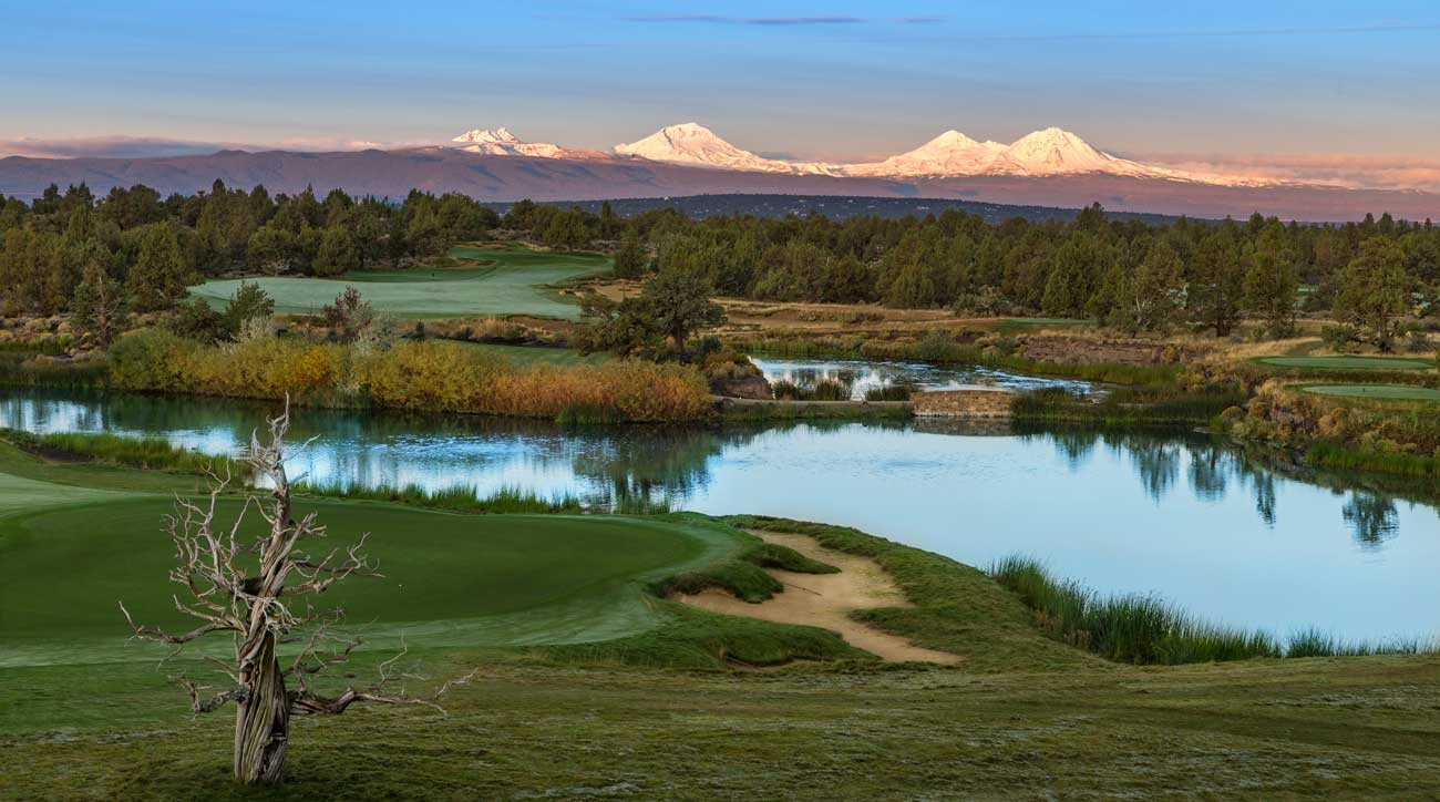 The high peaks surrounding Pronghorn Resort stay covered in snow year-round.