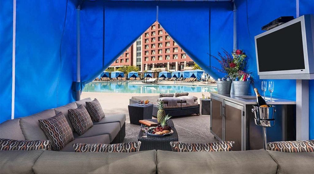 A poolside lounge at Talking Stick.