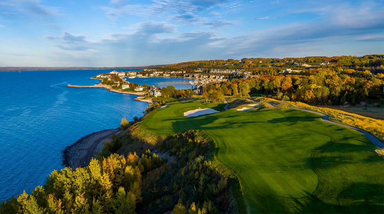 A view of one of the golf holes at the Inn at Bay Harbor.