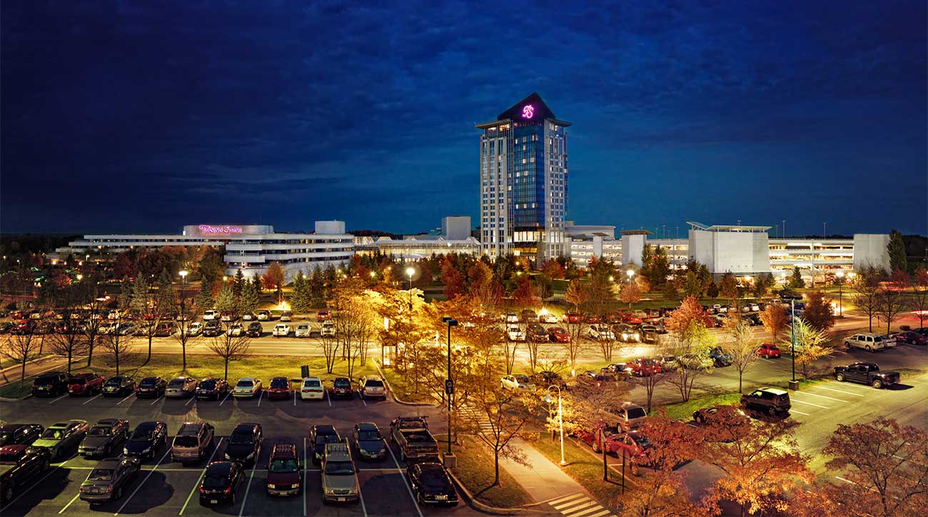 A twilight view of Turning Stone Resort & Casino in Verona, N.Y.