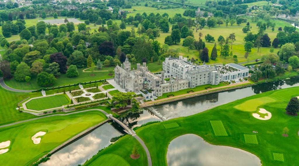 A stunning aerial view of Adare Manor.