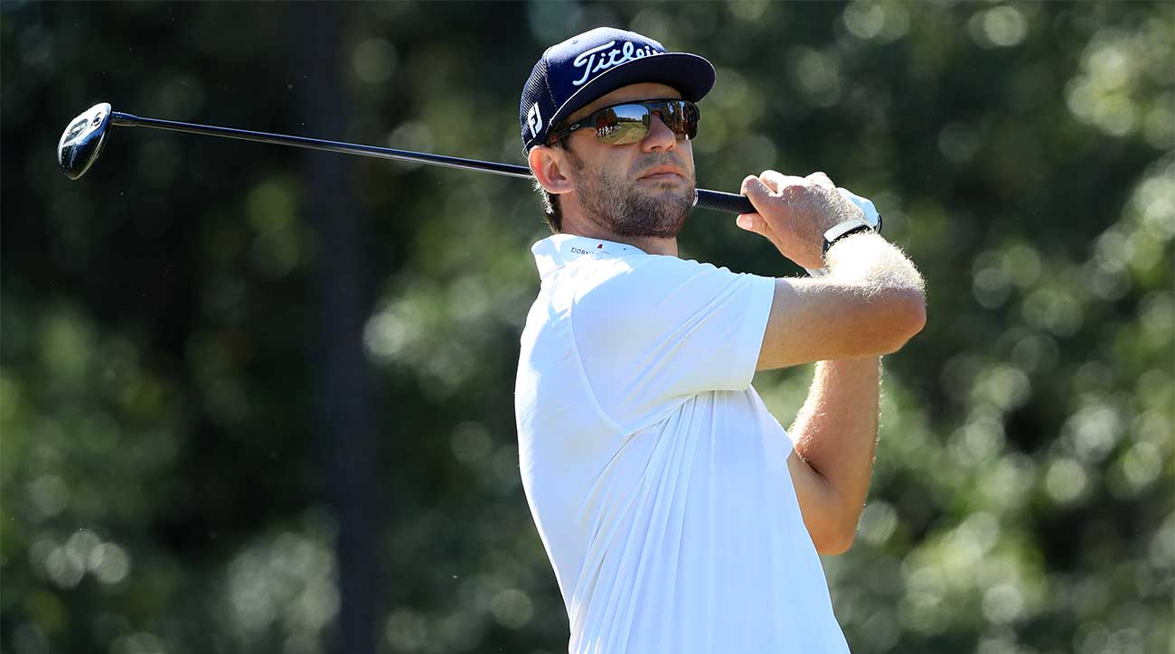 Lanto Griffin watches a tee shot during the final round of the Houston Open on Sunday at the Golf Club of Houston.