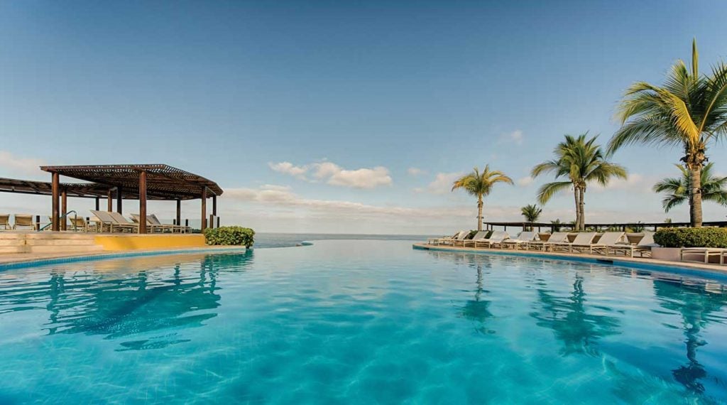 The infinity pool stops right on the edge of the ocean. 