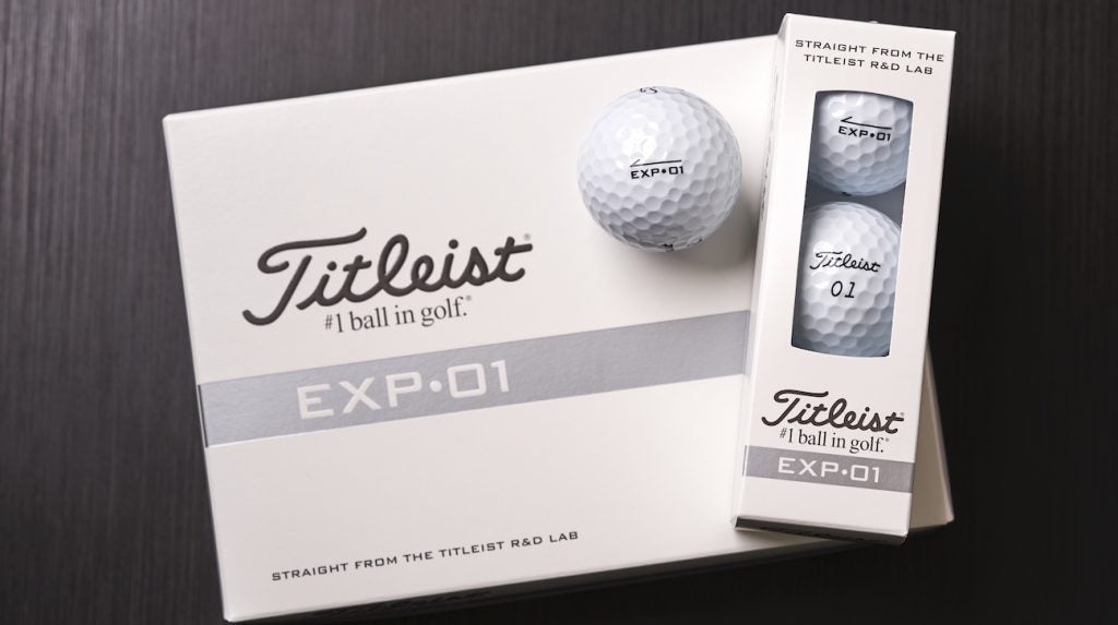 The packaging for Titleist's EXP-01. 