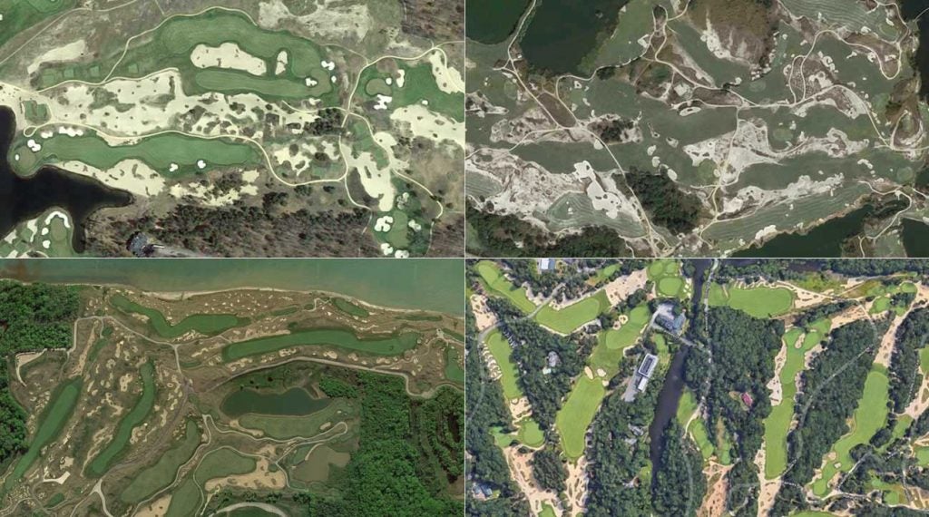 A Google Maps view of some of the best courses in the United States.