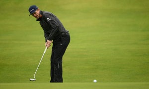 Justin Rose uses his Axis1 putter during the 2019 Open Championship.