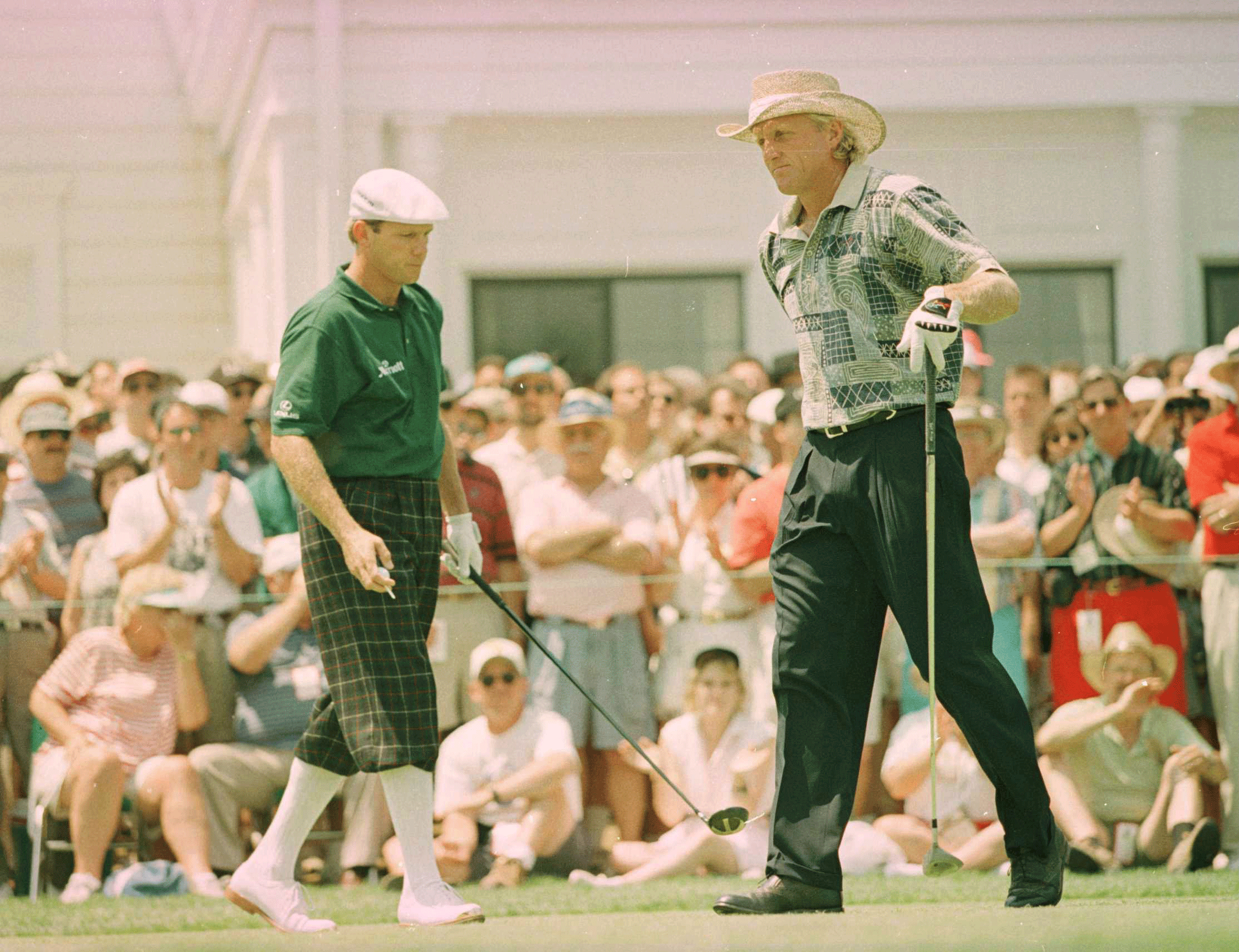 Stewart, left, came up the ranks during an era when international stars like Greg Norman were coming to the fore.  