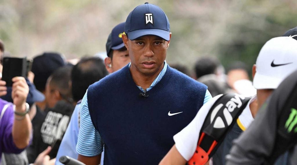 Tiger Woods pictured during the recent Japan Skins Challenge.