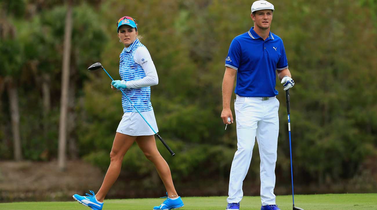 Lexi Thompson and Bryson DeChambeau partnered at the 2016 Franklin Templeton shootout.