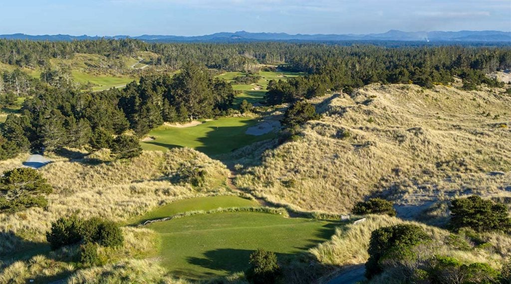 <p/><span>Bandon, OR</span> <span>Bill Coore/Ben Crenshaw, 2005</span>

<p>Several of Coore & Crenshaw’s finest designs are located at hard-to-access private clubs but many of their works are available to the public, courtesy oftentimes of Mike Keiser.  This is one of their best — public or private — and the fact that you don’t miss the sight of the water for most of the round speaks volumes to its design quality. (New) </p>